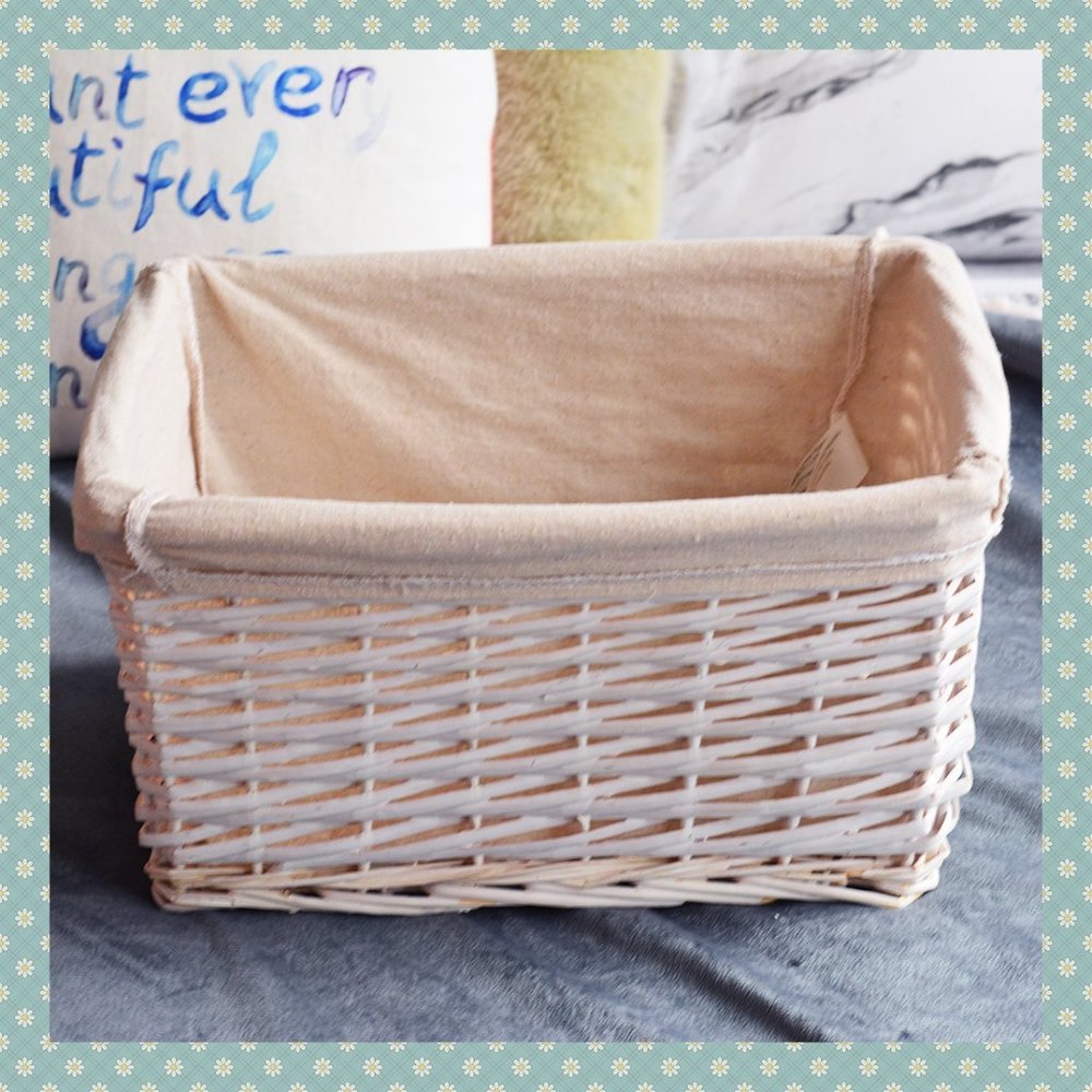 Zara Home White Wicker Storage Basket